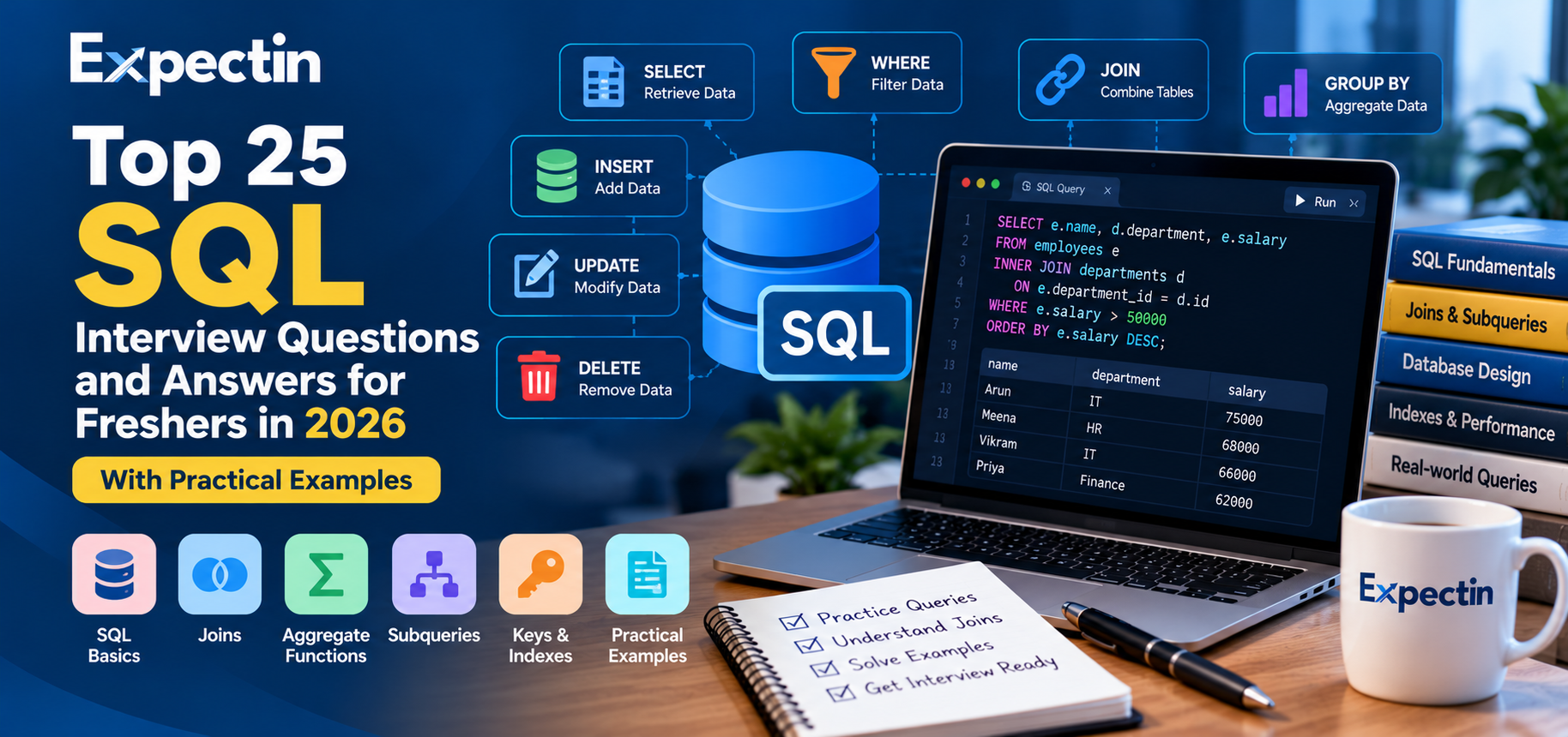 Top 25 SQL Interview Questions and Answers for Freshers in 2026